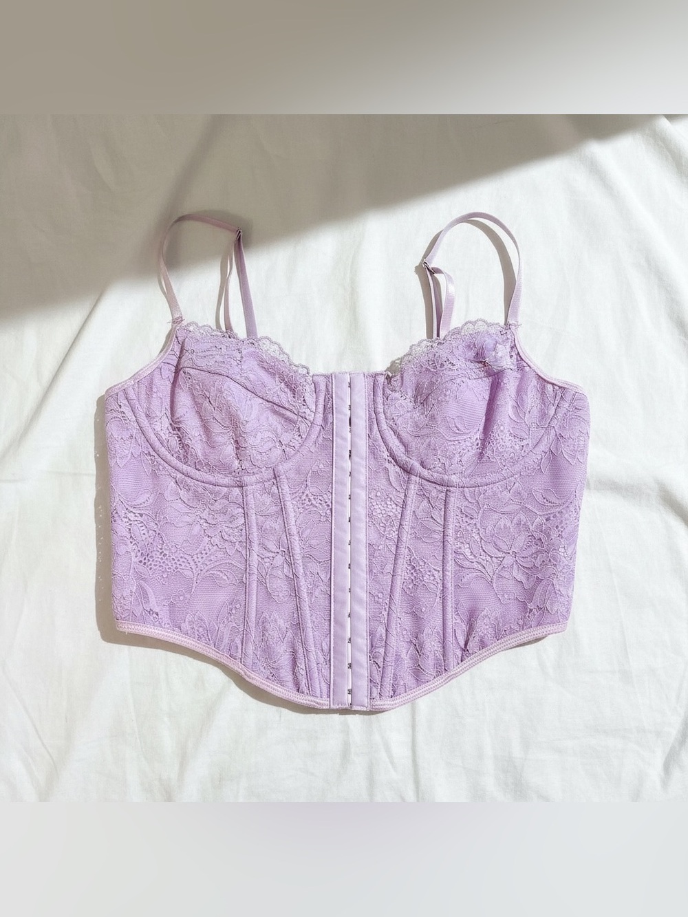 SHEIN Lilac Lavender Corset Bustier Crop Tank Top Large 8/10